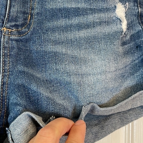 GARAGE Jean Shorts Distressed High Rise Cuffed Size 7 - Picture 6 of 16